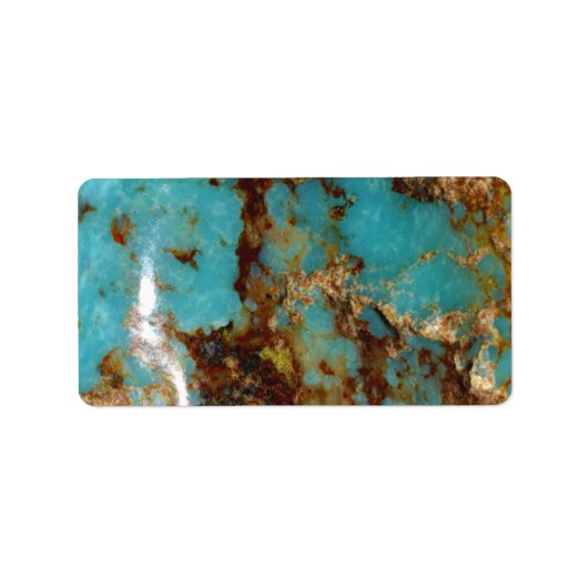 Turquoise en goud etiket (Voorkant)
