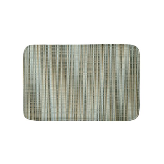 Turquoise en goud gestreepte patroon badmat (Voorkant)