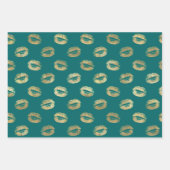 Turquoise en Goud Inpakpapier Vel (Voorkant 3)