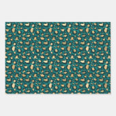 Turquoise en Goud Inpakpapier Vel (Voorkant 2)