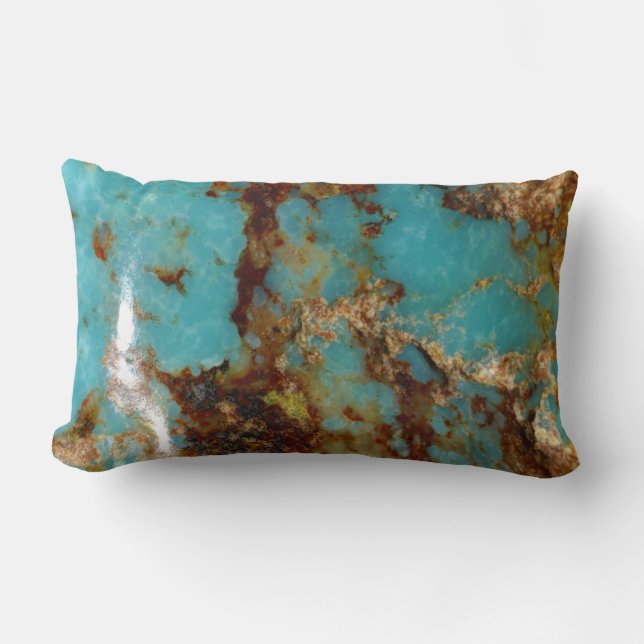 Turquoise en goud kussen (Voorkant)