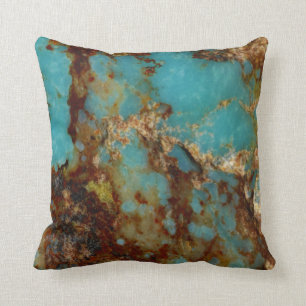 Turquoise en goud kussen