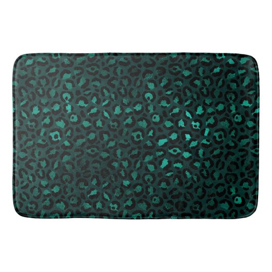 Turquoise en Goud Luipaard Serie Design 4 Badmat (Voorkant)