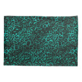 Turquoise en Goud Luipaard Serie Design 5 Kussensloop (Achterkant-Links)