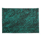 Turquoise en Goud Luipaard Serie Design 5 Kussensloop (Achterkant-Rechts)