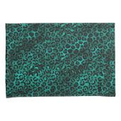 Turquoise en Goud Luipaard Serie Design 5 Kussensloop (Voorkant-Rechts)
