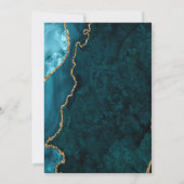 Turquoise en gouden agaat verlovingsfeest kaart (Achterkant)