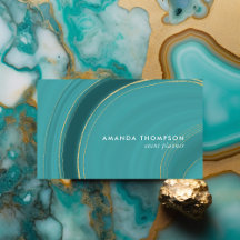 Turquoise en gouden agaat visitekaartje