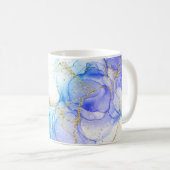 Turquoise en Gouden Alcohol Inkt & Naam Koffiemok (Voorkant rechts)