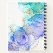 Turquoise en Gouden Alcohol Inkt & Naam Notitieboek (Achterkant)