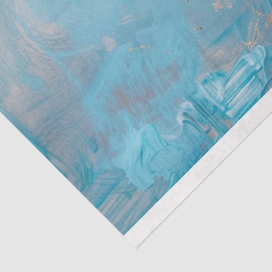 Turquoise en gouden bloemen bruiloft decoupage tissuepapier (Detail)