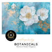 Turquoise en gouden bloemen bruiloft decoupage tissuepapier