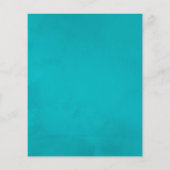 Turquoise en Gouden Bloemen Bruiloft Flyer (Achterkant)