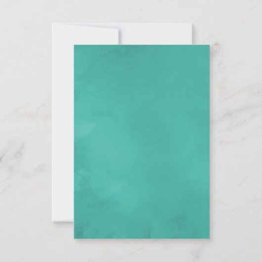  Turquoise en gouden bruiloft RSVP Kaartje (Achterkant)