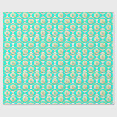 Turquoise en Gouden Derde Oog Cadeaupapier (Vlak)