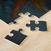 Turquoise en Gouden Drakengezicht Legpuzzel (Zijkant)