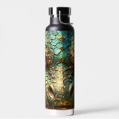 Turquoise en Gouden Drakengezicht Waterfles (Links)