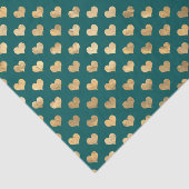 Turquoise en gouden folie harten tissuepapier (Detail)