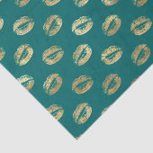 Turquoise en gouden folie lippen tissuepapier (Detail)
