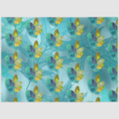 Turquoise en gouden glanzende faux Waterverf blade Tissuepapier (Voorkant)