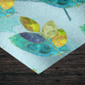 Turquoise en gouden glanzende faux Waterverf blade Tissuepapier