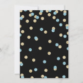 Turquoise en gouden glinsterende verjaardagsuitnod kaart (Achterkant)