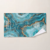 Turquoise en Gouden Glitter Agaat Bad Handdoek (Handdoek)