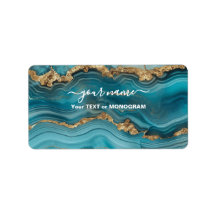 Turquoise en Gouden Glitter Agaat