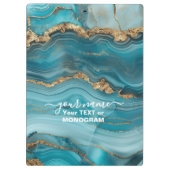 Turquoise en Gouden Glitter Agaat Klembord (Achterkant)