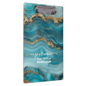 Turquoise en Gouden Glitter Agaat Klembord (Rechts)