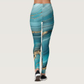 Turquoise en Gouden Glitter Agaat Leggings (Achterkant)