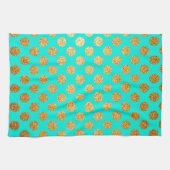 Turquoise en Gouden Glitter Polka Dot Pattern Theedoek (Horizontaal)
