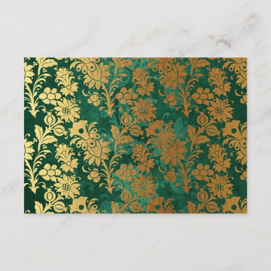 Turquoise en gouden huwelijkscadeau registratie informatiekaartje (Achterkant)