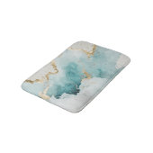 Turquoise en gouden marmer badmat (Gekanteld)
