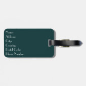 Turquoise en gouden marmer bagagelabel (Achterkant horizontaal)