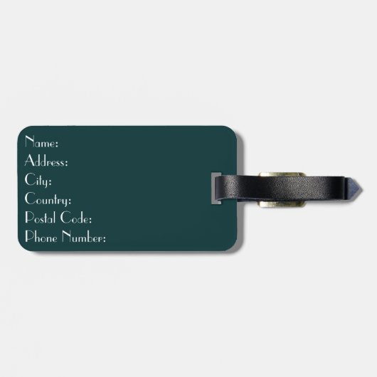 Turquoise en gouden marmer bagagelabel (Achterkant horizontaal)