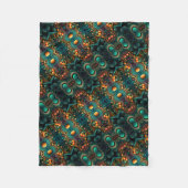 Turquoise en gouden patroon deken (Voorkant)