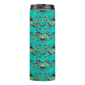 turquoise en gouden pauw thermosbeker (Achterkant)