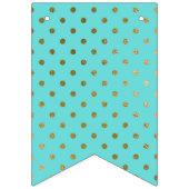 Turquoise en gouden Quinceañera Bunting Vlaggetjes (Eerste vlag)