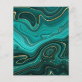 Turquoise en Gouden Strata Agate Trouw Flyer (Achterkant)