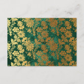 Turquoise en gouden trouwcadeau registratie in fan informatiekaartje (Achterkant)