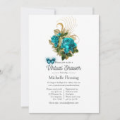 Turquoise en gouden virtuele douche kaart (Voorkant)
