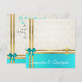 Turquoise en goudlint met witte damp kaart (Voorkant / Achterkant)