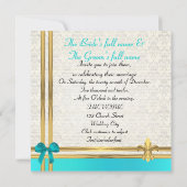 Turquoise en goudlint met witte damp kaart (Achterkant)
