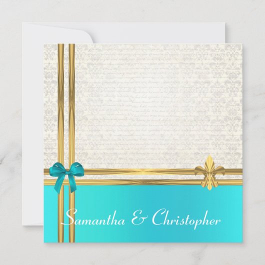 Turquoise en goudlint met witte damp kaart (Voorkant)