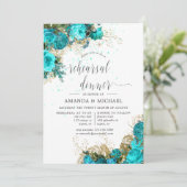  turquoise en goudrepetitie kaart (Staand voorkant)