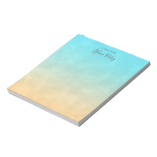 Turquoise en gradiënt gepersonaliseerd notitieblok (Linkerzijde)