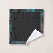 Turquoise en Gray Bad Handdoek (Wasdoekje)