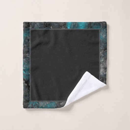 Turquoise en Gray Bad Handdoek (Wasdoekje)