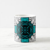 Turquoise en Gray Bohemian Mandala Koffiemok (Center)